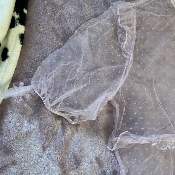 Sheer Ruffle Top - Lavender - Picture 2 of 4